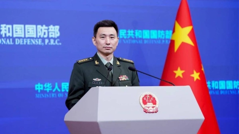 国防部新闻发言人张晓刚。 微博@央视军事 国防部新闻发言人张晓刚。 微博@央视军事