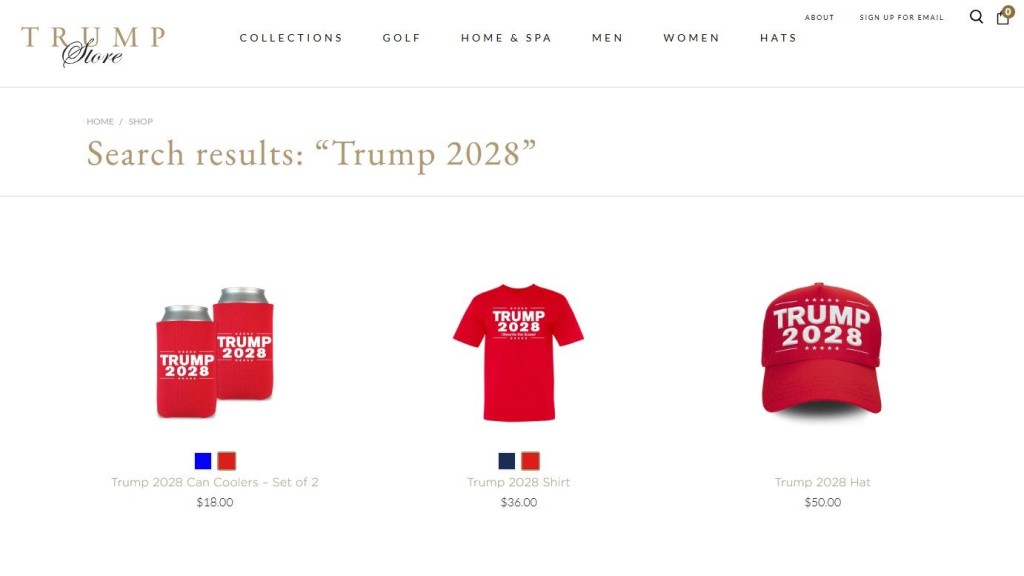 特朗普“Trump 2028”商品开卖。 特朗普“Trump 2028”商品开卖。