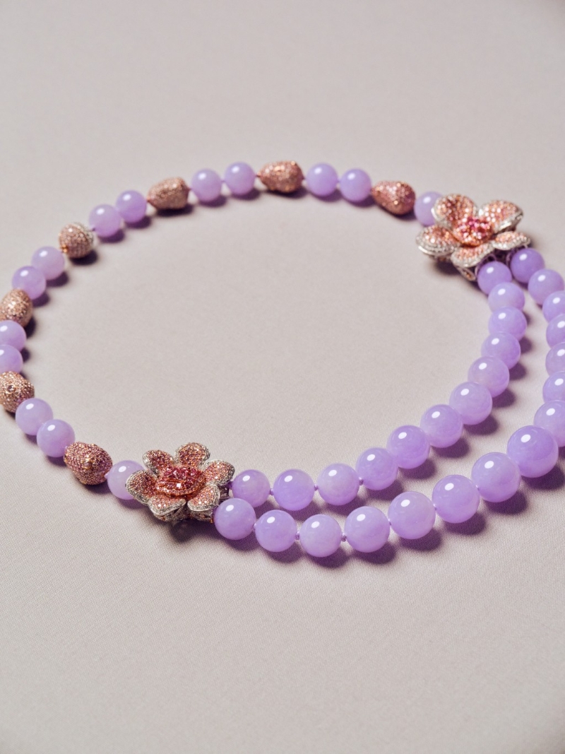 周大福珠宝《阿盖尔粉红钻翡翠项链》 周大福珠宝《阿盖尔粉红钻翡翠项链》