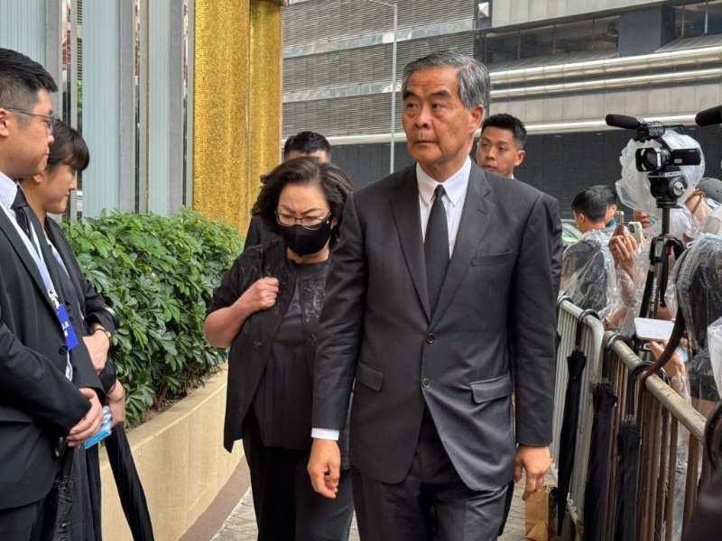 全国政协副主席、前特首梁振英伉俪。 全国政协副主席、前特首梁振英伉俪。