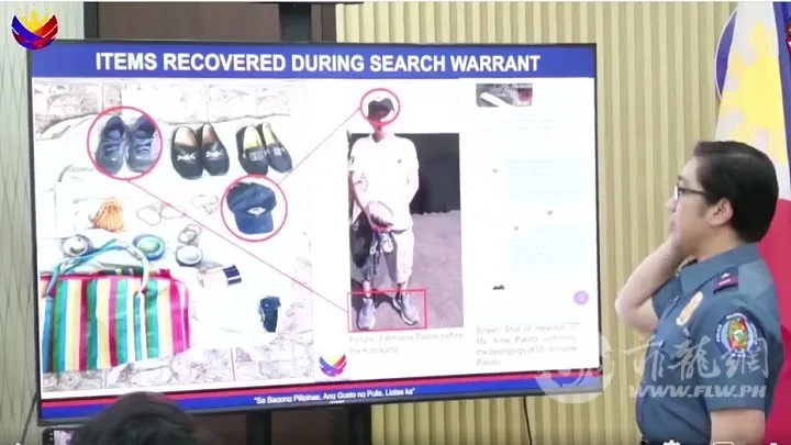 菲警方公开破案经过。 菲警方公开破案经过。