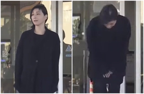 广末凉子16日获释,神情相当憔悴并鞠躬道歉。 广末凉子16日获释,神情相当憔悴并鞠躬道歉。