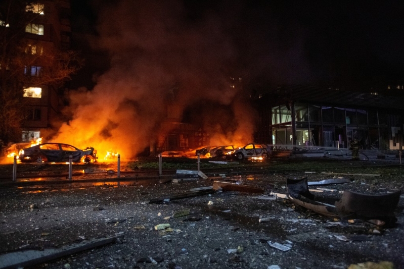 基辅早前受俄军空袭。 基辅早前受俄军空袭。