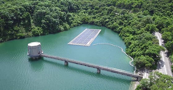 水务署近年于3个水塘进行太阳能发电先导计划。 水务署近年于3个水塘进行太阳能发电先导计划。