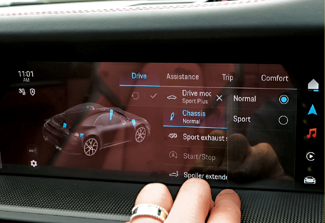 电子避震有Normal及Sport两种模式选择。 电子避震有Normal及Sport两种模式选择。