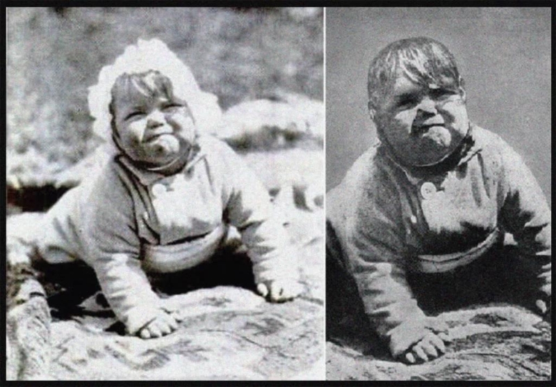 1933年流传一张被指是希特拉一岁时的照片。 德国领事馆投诉照片公然伪造。 唐斯家族收藏品 1933年流传一张被指是希特拉一岁时的照片。 德国领事馆投诉照片公然伪造。 唐斯家族收藏品