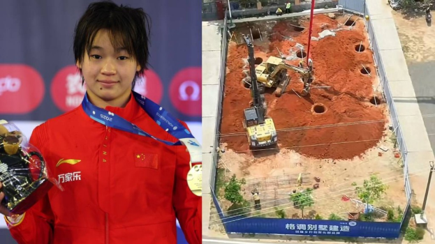 全红婵家人在老家建房。 全红婵家人在老家建房。