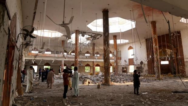 巴基斯坦巴哈瓦尔布尔一栋建筑物7日遭印度空袭,内部布满残骸。 巴基斯坦巴哈瓦尔布尔一栋建筑物7日遭印度空袭,内部布满残骸。