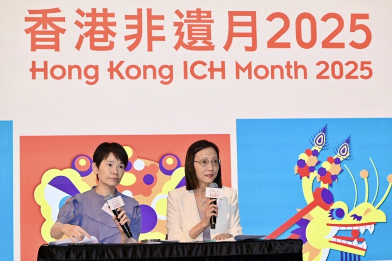 非物质文化遗产办事处总监吴雪君(右)及非物质文化遗产办事处馆长岑佩玉(左)。 非物质文化遗产办事处总监吴雪君(右)及非物质文化遗产办事处馆长岑佩玉(左)。