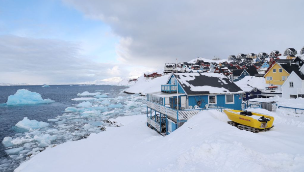 2025年3月28日,格陵兰努克市一景。 2025年3月28日,格陵兰努克市一景。