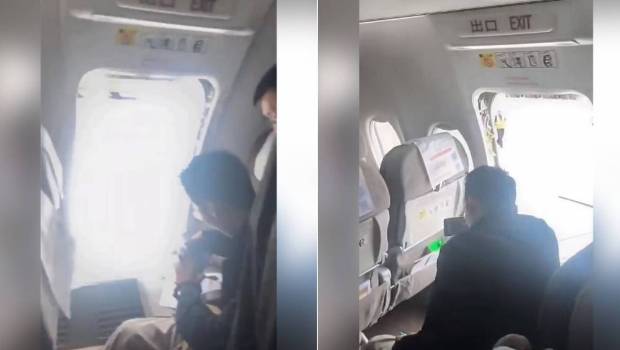 东航MU5828航机在降落昆明机场后,遭一名男子打开安全出口。新黄河 东航MU5828航机在降落昆明机场后,遭一名男子打开安全出口。新黄河