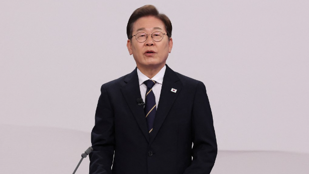 民调领先的在野共同民主党候选人李在明。路透社 民调领先的在野共同民主党候选人李在明。路透社