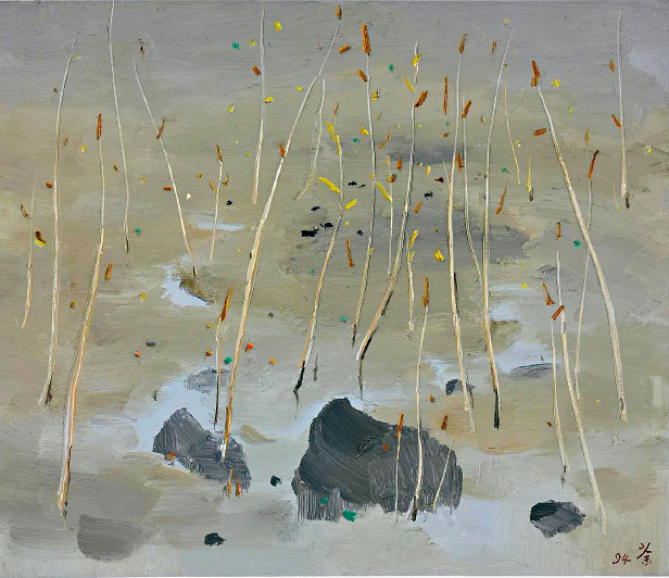 吴冠中的油彩画作《春秋》,1994年作,估价由3,800,000至4,800,000港元。 吴冠中的油彩画作《春秋》,1994年作,估价由3,800,000至4,800,000港元。