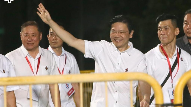 新加坡国会选举3日投票,执政党人民行动党庆祝胜选,新加坡总理黄循财出席与支持者同欢 新加坡国会选举3日投票,执政党人民行动党庆祝胜选,新加坡总理黄循财出席与支持者同欢