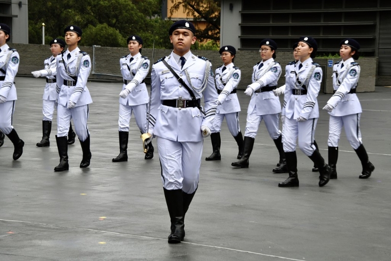 会操指挥官赖浩言精神抖擞。 会操指挥官赖浩言精神抖擞。