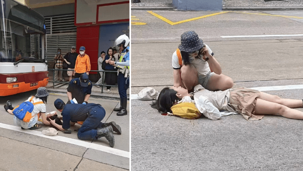 澳门警方指二人违规过马路而被巴士撞及。网上图片 澳门警方指二人违规过马路而被巴士撞及。网上图片