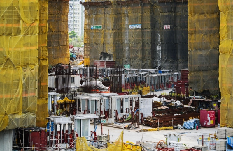 观塘安达臣道首置盘地盘。 吴艳玲摄 观塘安达臣道首置盘地盘。 吴艳玲摄