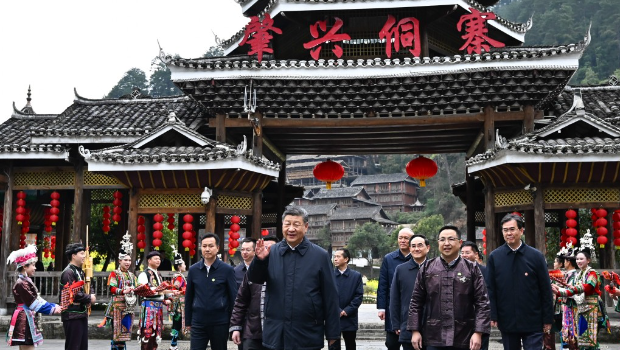 今年3月,国家主席习近平曾经到访贵州黎平县肇兴侗寨。 今年3月,国家主席习近平曾经到访贵州黎平县肇兴侗寨。