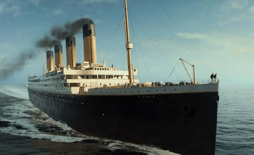 电影中《泰坦尼克号》。 电影中《泰坦尼克号》。