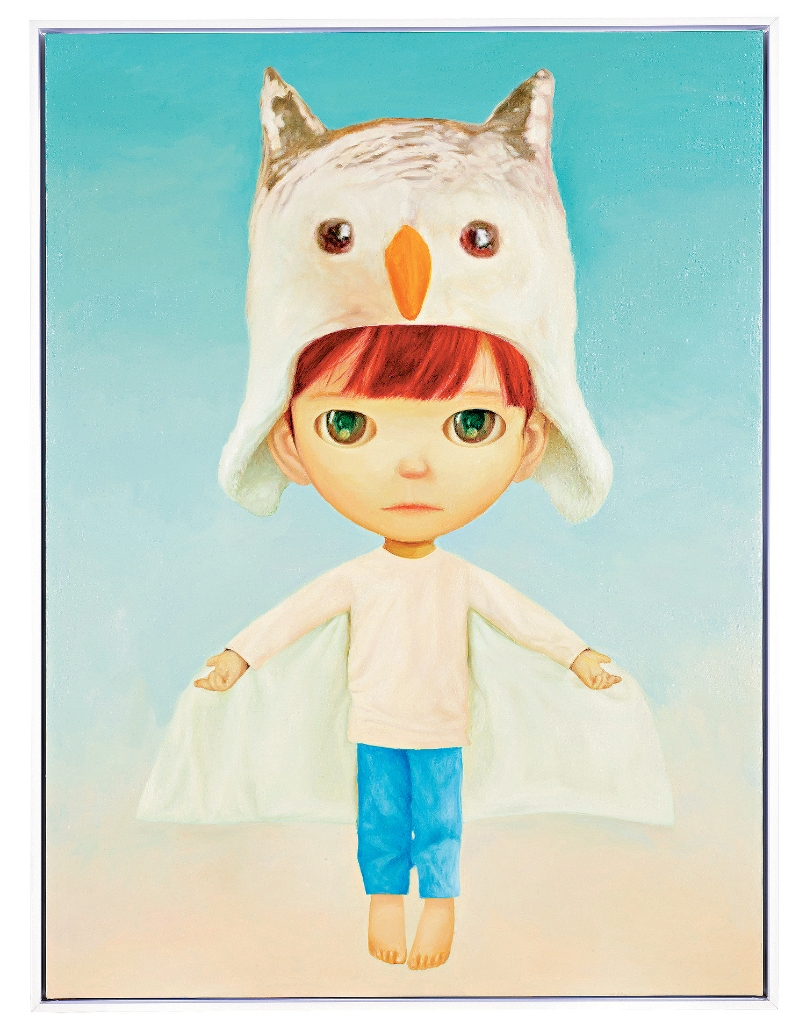 山本麻友香《飞翔的猫头鹰男孩》(2023年),成交价为537,400港元(包佣金)。 山本麻友香《飞翔的猫头鹰男孩》(2023年),成交价为537,400港元(包佣金)。