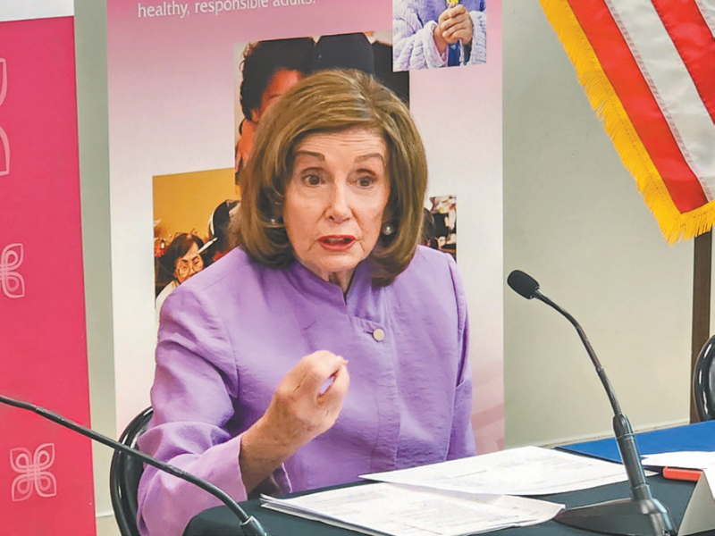 佩洛西在圆桌会议上发言 佩洛西在圆桌会议上发言