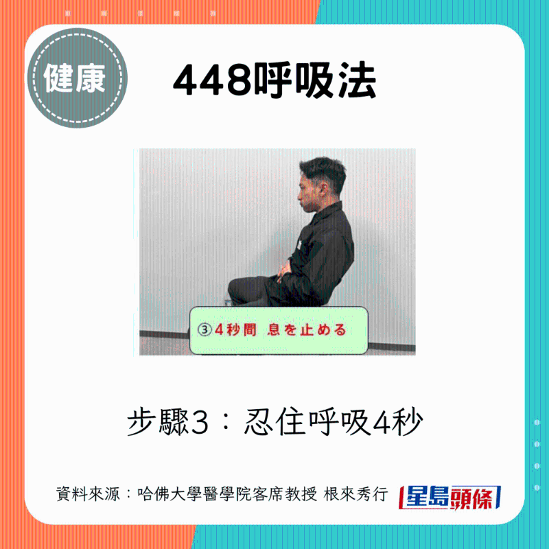 步骤3:忍住呼吸4秒