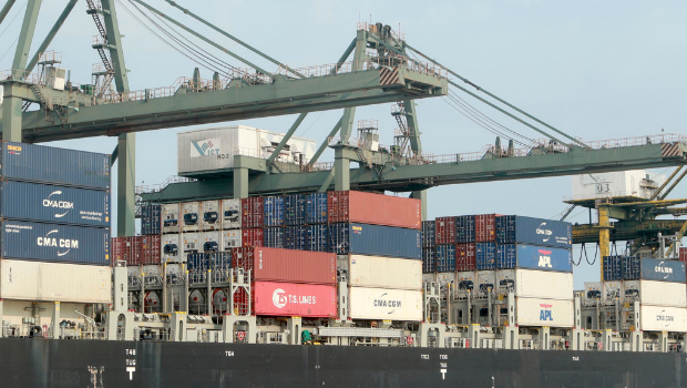 越南胡志明市西贡港内堆满货柜的资料照。 越南胡志明市西贡港内堆满货柜的资料照。