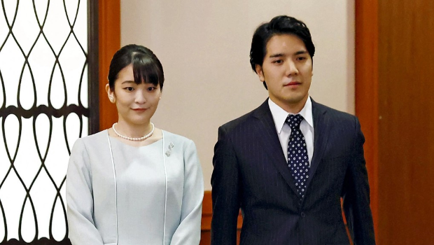 日本“前公主”真子与夫婿小室圭。 日本“前公主”真子与夫婿小室圭。