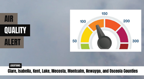 国家气象局发布空气品质警报,警报持续至东部时间周六上午6点,预测野火烟雾将进入密西根东南部。 国家气象局发布空气品质警报,警报持续至东部时间周六上午6点,预测野火烟雾将进入密西根东南部。