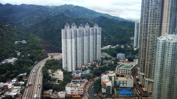 从住宅高处眺望深井,前方为海韵花园。 从住宅高处眺望深井,前方为海韵花园。