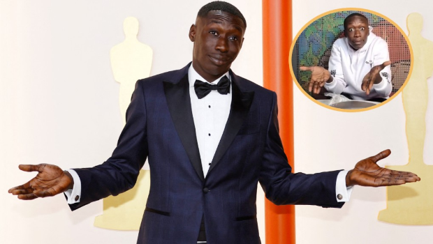 2023年,Khaby Lame出席奥斯卡颁奖礼时做出招牌动作。 2023年,Khaby Lame出席奥斯卡颁奖礼时做出招牌动作。