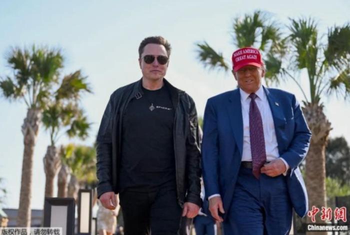 马斯克与特朗普。 马斯克与特朗普。