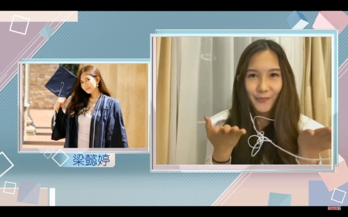 梁懿婷参选时指似何超莲。 梁懿婷参选时指似何超莲。