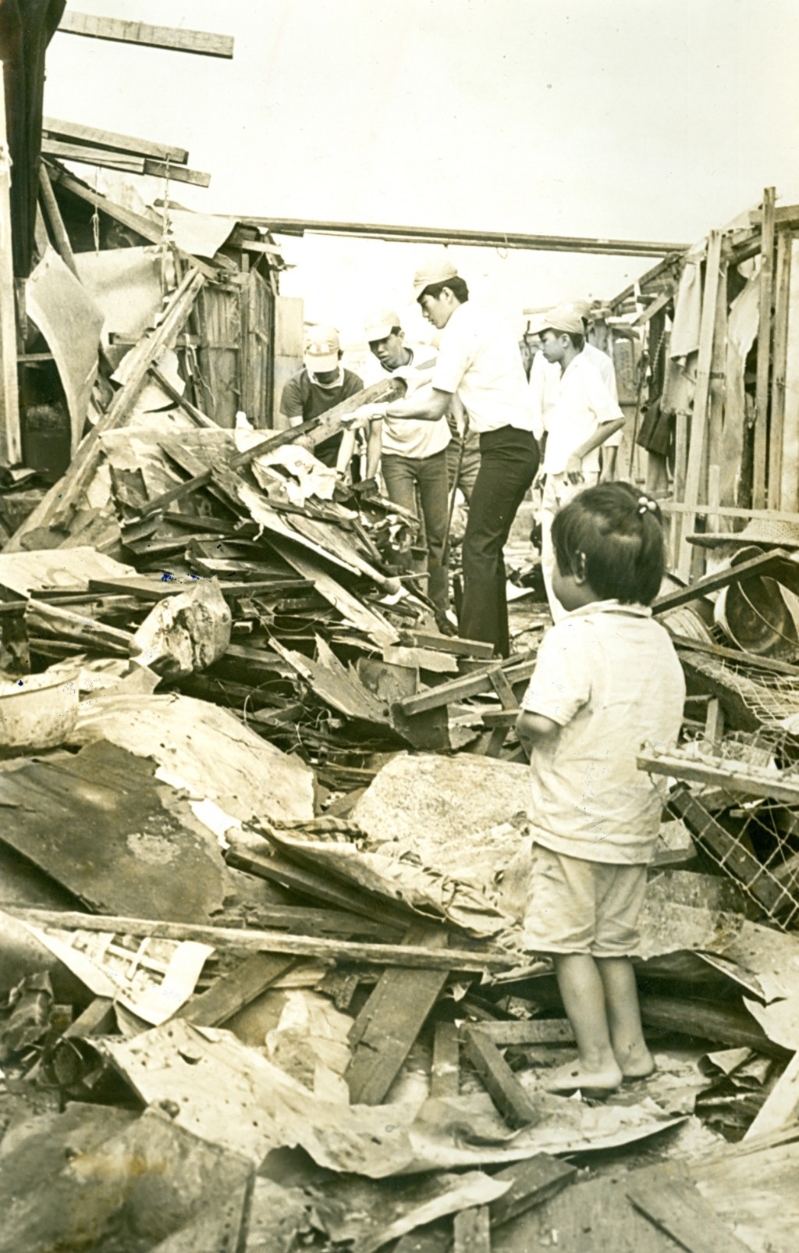 台风露丝于1971年吹袭香港。 资料图片 台风露丝于1971年吹袭香港。 资料图片