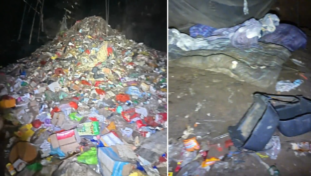 湖南再现溶洞“垃圾山” 湖南再现溶洞“垃圾山”