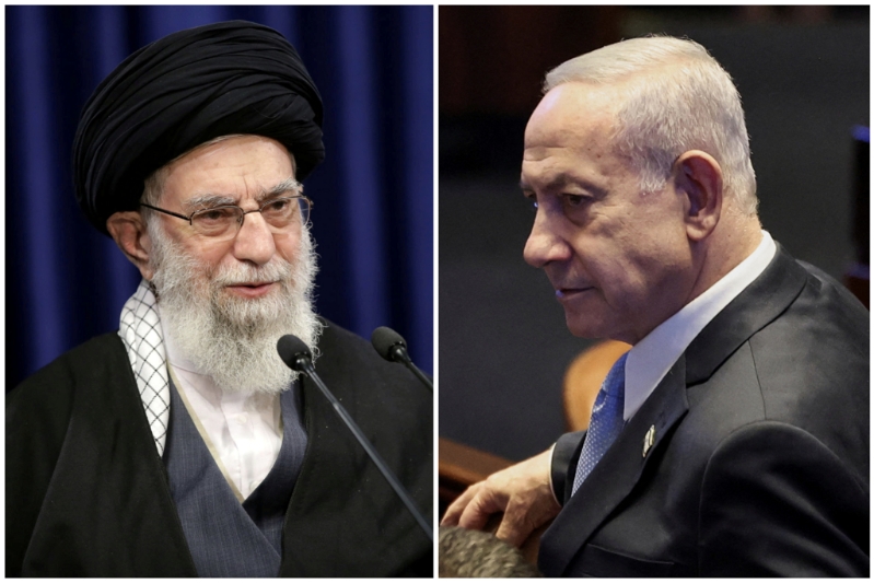 伊朗最高领导人哈梅内伊(左)及以色列总理内塔尼亚胡(右)。(路透社/合图) 伊朗最高领导人哈梅内伊(左)及以色列总理内塔尼亚胡(右)。(路透社/合图)