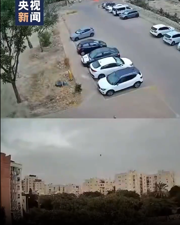 伊朗方面发布的视频显示导弹击中以南部贝尔谢巴的建筑 伊朗方面发布的视频显示导弹击中以南部贝尔谢巴的建筑