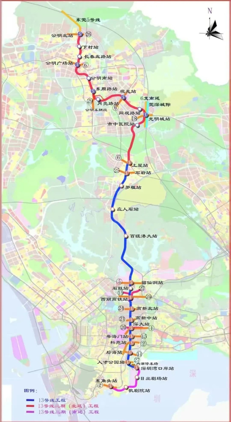 13号线工程示意图。 13号线工程示意图。
