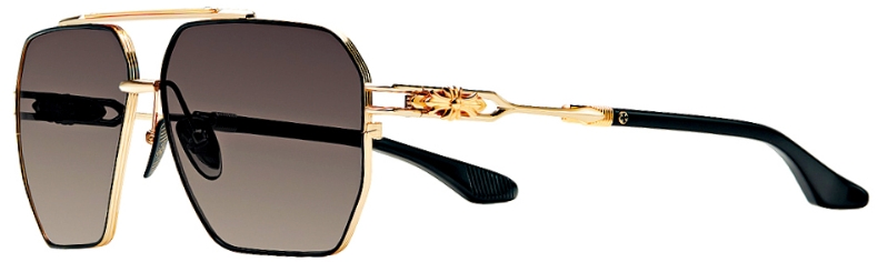 Chrome Hearts Ripping太阳眼镜另有这款以镀金拼黑色树脂22K金款式。($77,450) Chrome Hearts Ripping太阳眼镜另有这款以镀金拼黑色树脂22K金款式。($77,450)