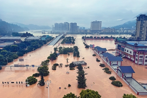 贵州榕江县城水浸严重。 贵州榕江县城水浸严重。