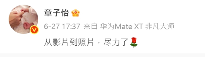 章子怡PO文,无奈表示:“从影片到照片,尽力了”。(图/ 翻摄自章子怡 微博) 章子怡PO文,无奈表示:“从影片到照片,尽力了”。(图/ 翻摄自章子怡 微博)