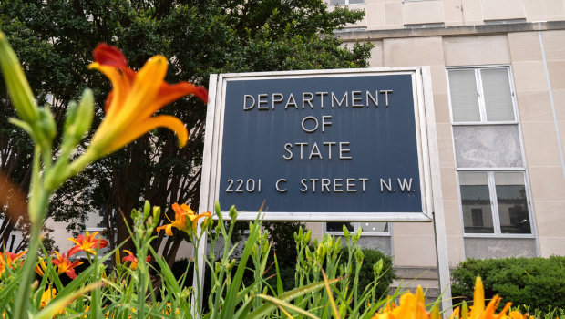 美国华府国务院总部的告示牌。(美联社) 美国华府国务院总部的告示牌。(美联社)