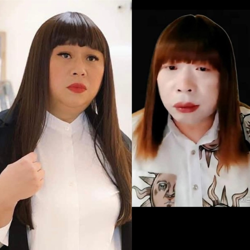 林盛斌“徐小姐”造型撞样“南京红姐”。 林盛斌“徐小姐”造型撞样“南京红姐”。