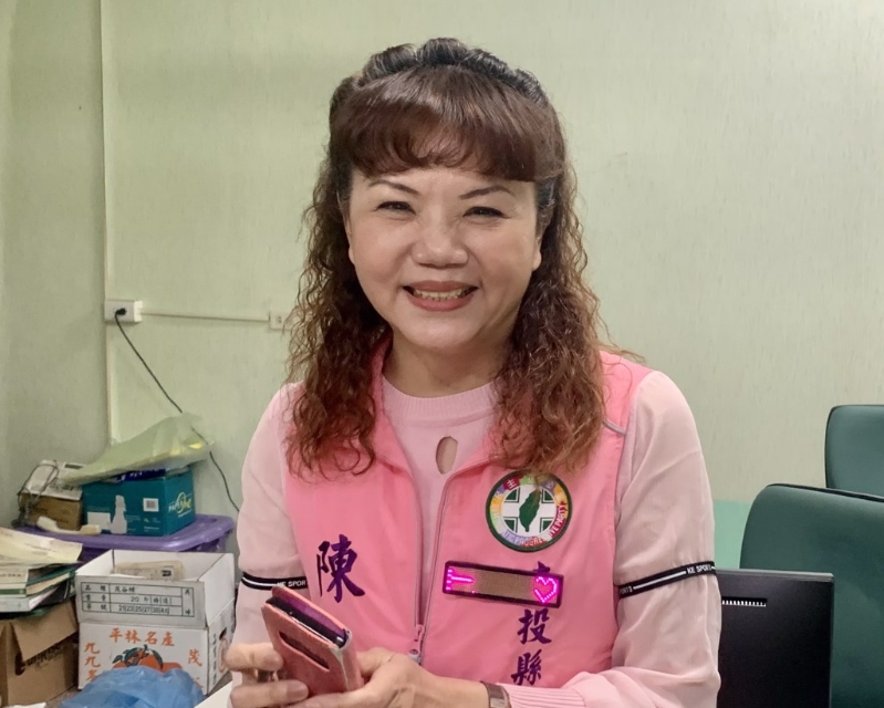 民进党南投县议员陈玉铃。 民进党南投县议员陈玉铃。