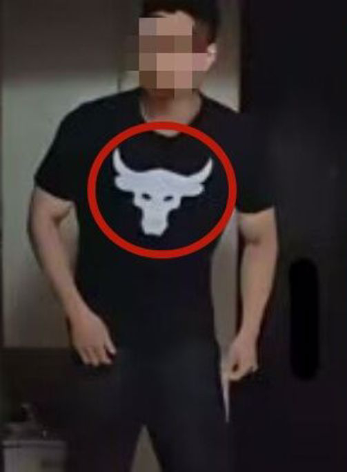 网民透过上衣的图案(红圈),找出炽阳的身份。 网民透过上衣的图案(红圈),找出炽阳的身份。