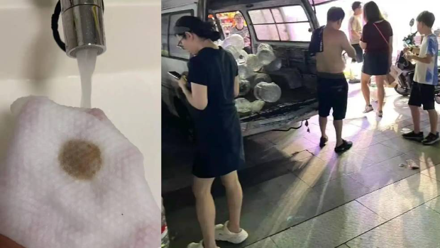 杭州自来水飘“鼠尸臭”,民众吓坏抢买瓶装水。 杭州自来水飘“鼠尸臭”,民众吓坏抢买瓶装水。