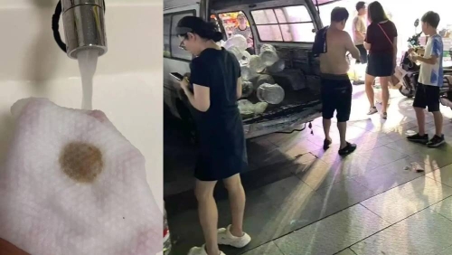 杭州自来水飘“臭”,民众抢买瓶装水。 杭州自来水飘“臭”,民众抢买瓶装水。