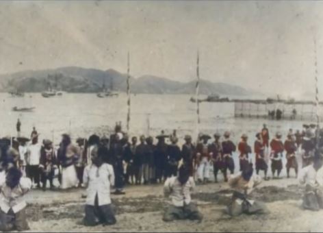 网传指是1898年在香港斩首海盗的情况。 网传指是1898年在香港斩首海盗的情况。