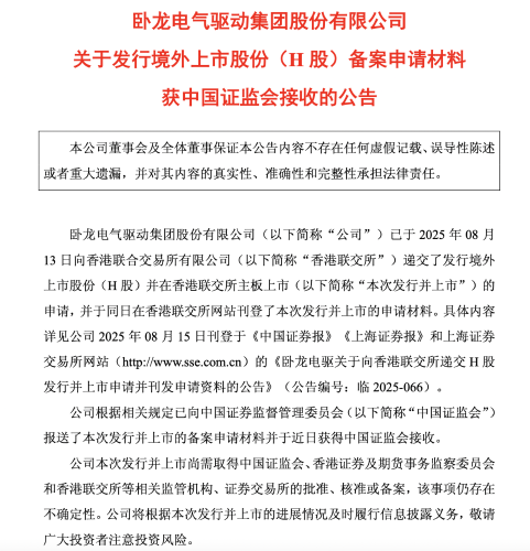 卧龙电驱 卧龙电驱