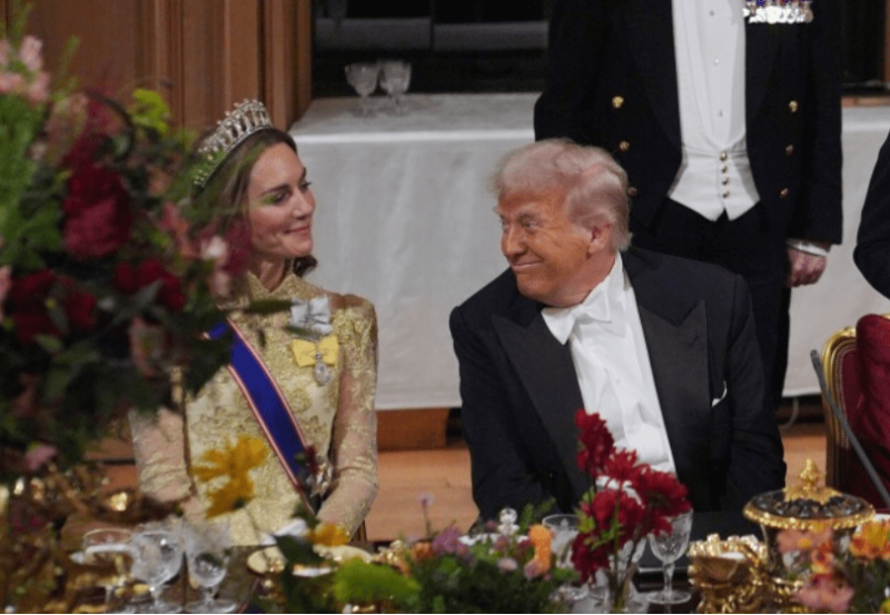 国宴上特朗普对凯特两举动惹争议 国宴上特朗普对凯特两举动惹争议